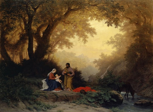 The Tranquility of the Holy Family on the Flight to Egypt, 1869, oil on canvas, 119 x 158.5 cm, signed lower left: R. Zünd, Robert Zünd, Luzern 1827–1909 Luzern