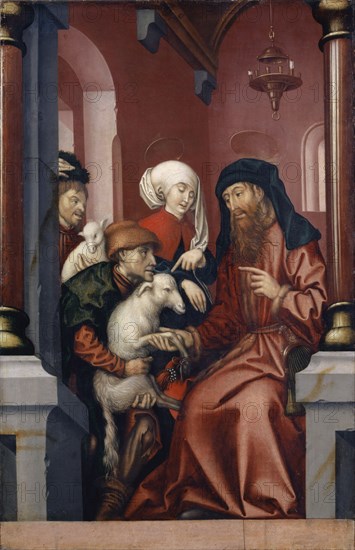 Joachim and Anna choose a sacrificial lamb, 1512, tempera on paneled softwood, 87.5 x 56.5 cm, unsigned, Hans Fries, Freiburg i. Ü. um 1460 – nach 1523 Bern