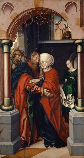 Joachim and Anna at the Golden Gate, 1512, tempera on panel-laminated softwood, 108.2 x 57.8 cm, unsigned, Hans Fries, Freiburg i. Ü. um 1460 – nach 1523 Bern