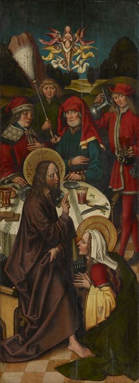Christ in the house of Simon, c. 1495/1500, mixed technique on basswood, 156 x 57.1 cm, not marked, Sigmund Holbein, Augsburg um 1470–1540 Bern
