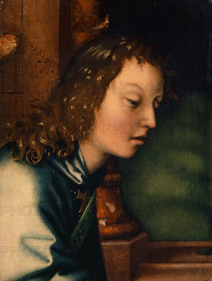 Annunciation Angel (Fragment), 1501, Mixed media on fir wood, 36.7 x 26.7 cm, Unmarked, Hans Holbein d. Ä., Augsburg um 1460/65–1524