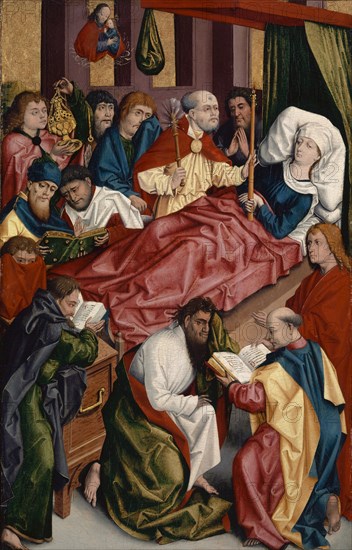 Death of Mary, c. 1480/90, mixed wood technique on coniferous wood, 75.8 x 48.7 cm, unmarked, Schwäbischer Meister, 15. Jh.