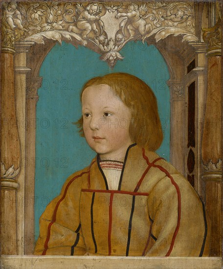 Portrait of a boy with blond hair, c. 1516, mixed technique on fir wood, 33.5 x 27 cm, unsigned, Ambrosius Holbein, Augsburg um 1494 – um 1519 Basel (?)