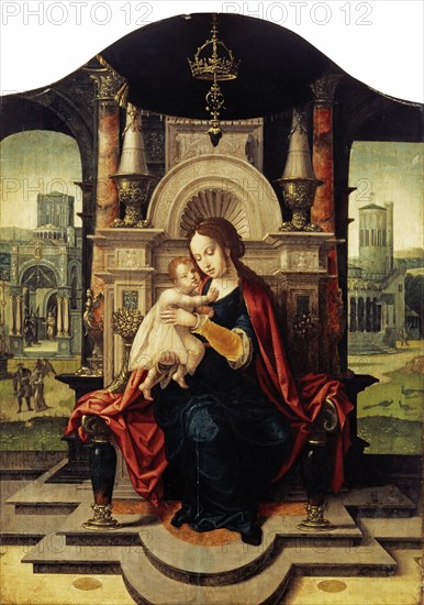 Madonna and Child, c. 1530, oil on oak, 77 x 57 cm, unsigned, Pieter Coecke van Aelst d. Ä., (Werkstatt / workshop), Aalst 1502–1550 Brüssel