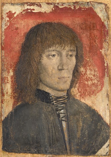 Portrait of a Young Man, c. 1490, mixed technique on parchment, mounted on basswood, 26.3 x 18.5 cm (wooden plate), unmarked, Meister des Hausbuchs, (Umkreis / circle), tätig um 1460–1490 im mittelrheinischen Gebiet
