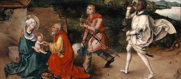 The Adoration of the Magi, c. 1492/94, mixed technique on fir wood, 75.5 x 169.5 cm |, 85.5 x 179 x 7.5 cm, Not specified, Albrecht Dürer, (?), Nürnberg 1471–1528 Nürnberg