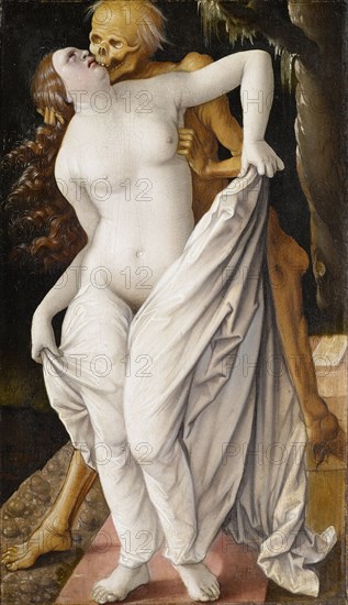 The death and the woman, around 1520/25, mixed technique on basswood, 29.8 x 17.1 cm, monogrammed lower right: HGB, Hans Baldung gen. Grien, Schwäbisch Gmünd (?) 1484/85–1545 Strassburg