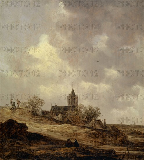 Village church in dune landscape, 1646, oil on oak wood, 36.4 x 33.1 cm, monogrammed and dated lower left: VG 1646, Jan van Goyen, Leiden 1596–1656 Den Haag