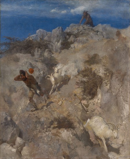 Pan terrifies a shepherd (Panic Horror), 1859, oil on canvas, 78 x 63.8 cm, Unmarked, Arnold Böcklin, Basel 1827–1901 San Domenico