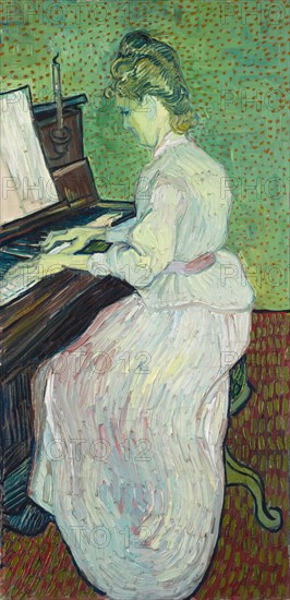 Marguerite Gachet au piano, 1890 (26-27 June), oil on canvas, 102.5 x 50 cm, unmarked, Vincent van Gogh, Zundert 1853–1890 Auvers-sur-Oise