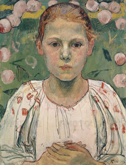 Portrait of Kathe von Bach (in the garden), 1904, oil on canvas, 42.2 x 32.6 cm, signed lower right: F. Hodler (indistinct), inscribed on the back of the canvas on the lower left: In the garden., F. Hodler., Ferdinand Hodler, Bern 1853–1918 Genf