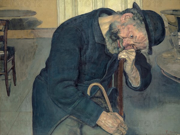 A Poor Soul, c. 1890, oil on canvas, 71.5 x 93.5 cm, signed and dated lower right: F. Hodler., 1891., Ferdinand Hodler, Bern 1853–1918 Genf
