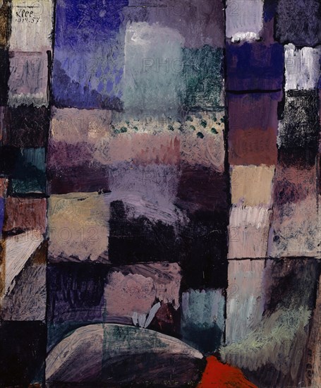 About a motif from Hammamet, 1914, 57, oil on cardboard, 26.9 x 22.2 cm, signed and dated top left: Klee, 1914. 57., Paul Klee, Münchenbuchsee/Bern 1879–1940 Muralto b. Locarno/Tessin