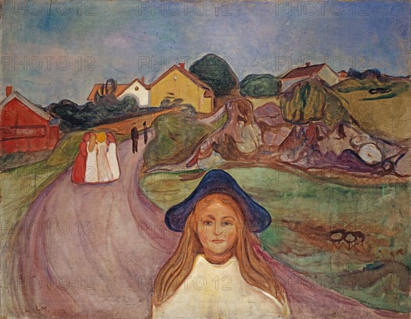 Street in Aasgaardstrand, 1901, oil on canvas, 88.3 x 113.8 cm, monogrammed lower left: E M., Edvard Munch, Løten b. Hamar/Hedmark 1863–1944 Oslo