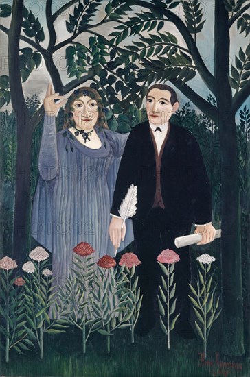 La Muse inspirant le poète, 1909, oil on canvas, 146.2 x 96.9 cm, signed and dated lower right in red: Henri Rousseau 1909, Henri Rousseau (Le Douanier), Laval/Mayenne 1844–1910 Paris