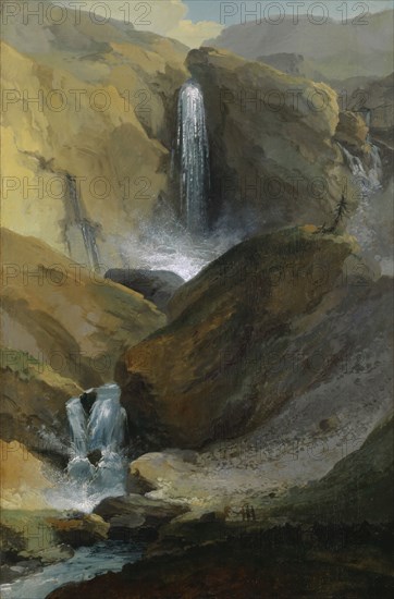 The Geltenschuss in Lauenental in summer, 1777, oil on canvas, 82.1 x 54 cm, signed lower middle (faintly visible): C. Wolff 1777, Caspar Wolf, Muri/Aargau 1735–1783 Heidelberg