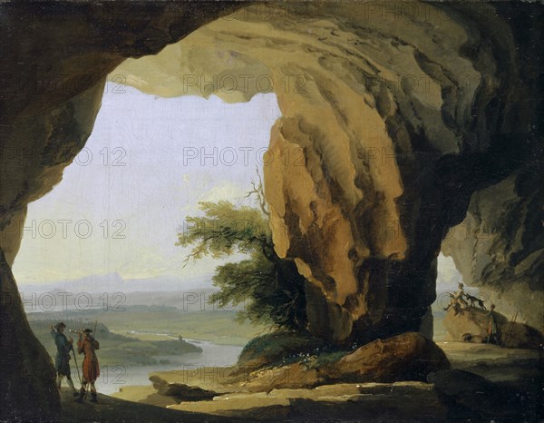 Landscape Composition with Beatus Cave, c. 1774/1777, oil on canvas, 29.2 x 37.5 cm, signed lower right: C. Wolf, Caspar Wolf, Muri/Aargau 1735–1783 Heidelberg