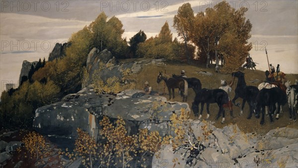 Römische Hochwacht, 1891 (Basel), tempera on paper, 133 x 233.5 cm, signed and dated lower right: HANS SANDREUTER 1891., Hans Sandreuter, Basel 1850–1901 Riehen