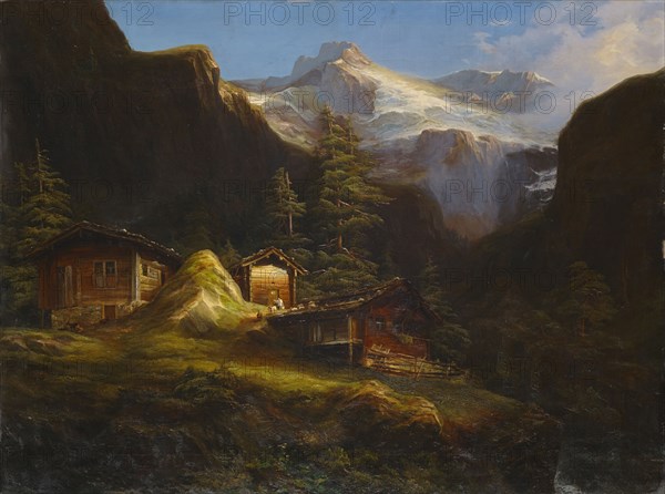 Alp Brunnital in the Schächental, 1850, oil on canvas, 89.5 x 119.5 cm, Jost Anton Muheim, Altdorf/Uri 1808–1880 Luzern