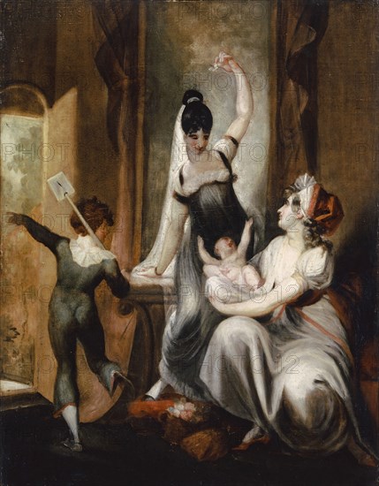 A mother and her family in the countryside, 1806/07, oil on canvas, 91.5 x 71.3 cm, unsigned, Johann Heinrich Füssli, Zürich 1741–1825 Putney Hill b. London