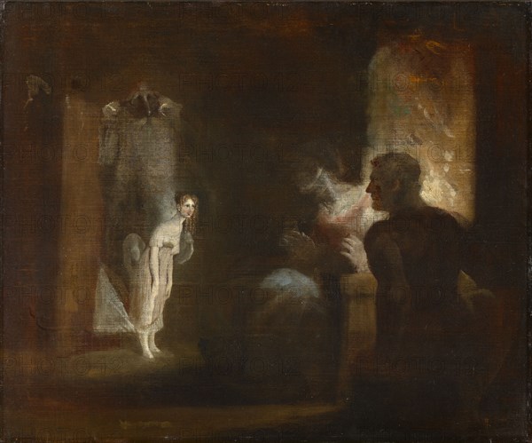Undine comes to the fishing couple, 1821, oil on canvas, 63.5 x 76.4 cm, Unmarked, Johann Heinrich Füssli, Zürich 1741–1825 Putney Hill b. London