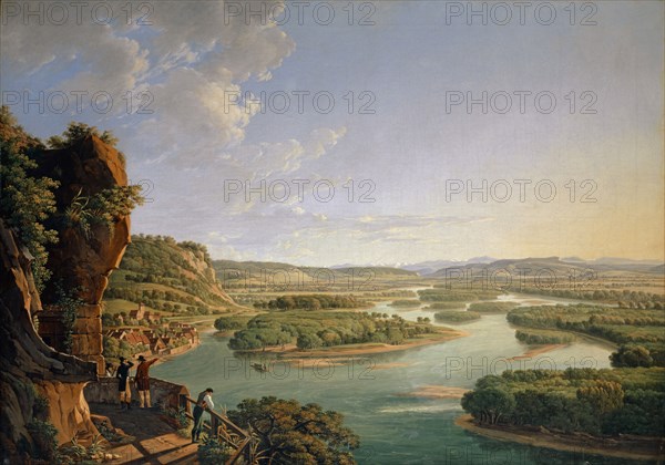 View from the Isteinerklotz upriver to Basel, around 1819, oil on canvas, 88.5 x 124.5 cm, not marked, Peter Birmann, Basel 1758–1844 Basel