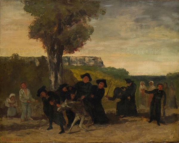 Le retour de la conférence, 1863, oil on canvas, 73 x 92 cm, signed lower left: G. Courbet., Gustave Courbet, (?), Ornans 1819–1877 La Tour-de-Peilz