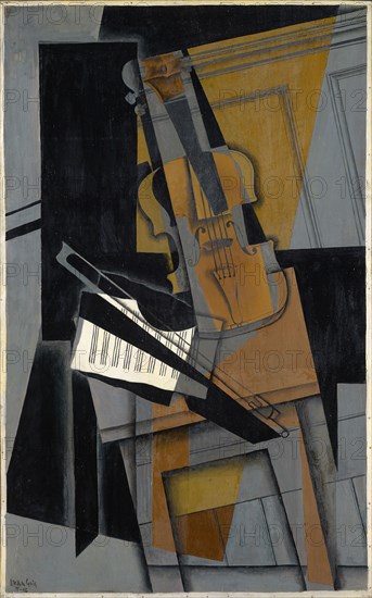 Le Violon, 1916 (July), oil on plywood, 116.2 x 73.1 cm, signed and dated lower left: Juan Gris, 7-16, Juan Gris, Madrid 1887–1927 Boulogne-sur-Seine/Hauts-de-Seine