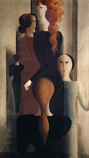 Woman's Staircase, 1925, oil on canvas, 120.6 x 68.9 cm, inscribed on the back of the canvas, dated and signed: Frauentreppe, Juli 25 Weimar, Osk Schlemmer, Oskar Schlemmer, Stuttgart 1888–1943 Baden-Baden