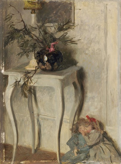 The white little table, 1908, oil on panel, 51 x 38.5 cm, signed and dated lower left: Fritz Burger, 08, Fritz Burger, München 1867–1927 Lindau am Bodensee