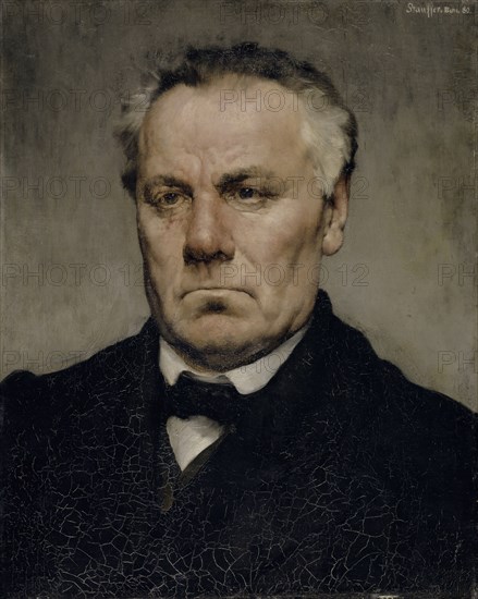 Portrait of a Dorfschulzen, 1880, oil on canvas, 46 x 37 cm, signed and dated upper right: Stauffer v. Chr., Bern., 80th, Karl Stauffer-Bern, Trubschachen/Bern 1857–1891 Florenz