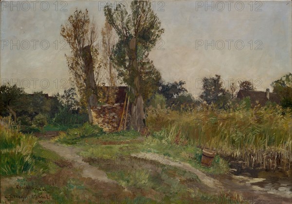 Riverside area of Reichenau Island, 1891, oil on canvas, 47 x 67 cm, inscribed, signed and dated lower left: Reichenau, C Th Meyer-Basel, 1891., Carl Theodor Meyer-Basel, Basel 1860–1932 St. Gallen