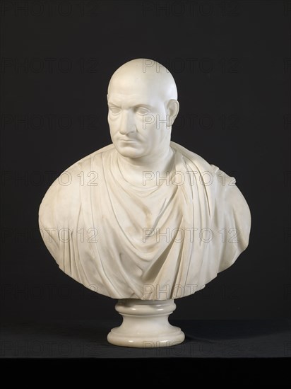 Bust of Scipio Africanus (copy of the basalt bust in Palazzo Rospigliosi in Rome), around 1850/60 (?), Marble, 77.5 x 60 x 25.5 cm, unmarked, Ferdinand Schlöth, Basel 1818–1891 Thal/St. Gallen