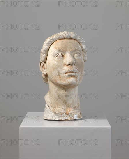 Head of the Cupid, 1902, plaster, painted, 34 x 20.5 x 22.5 cm, unmarked, Carl Burckhardt, Lindau/Zürich 1878–1923 Ligornetto/Tessin