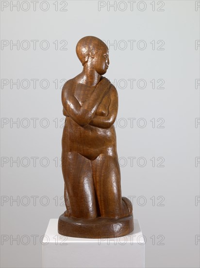 Bather, 1916, mahogany, 67.5 x 26.5 x 26.5 cm, monogrammed on the back of the base plate right: CB, Carl Burckhardt, Lindau/Zürich 1878–1923 Ligornetto/Tessin