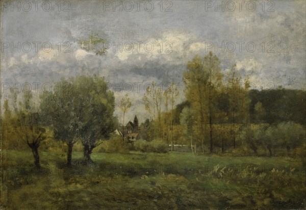 Village landscape, oil on canvas, 31.5 x 45.5 cm, signed lower right: chintreuil, Antoine Chintreuil, Pont-de-Vaux/Ain 1814–1873 Septueil/Seine-et-Oise