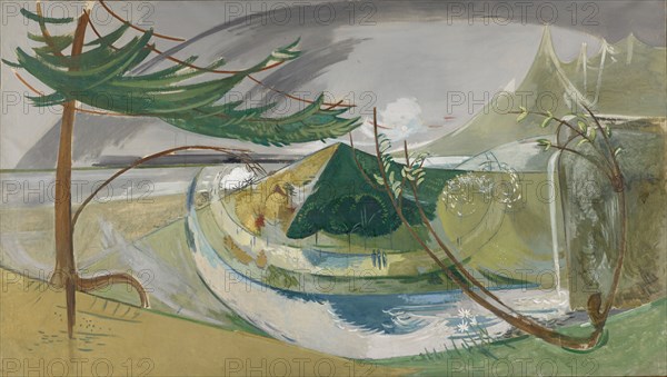 Recirculation, 1940, mixed media on canvas, 135.5 x 237.5 cm, unmarked, Walter Kurt Wiemken, Basel 1907–1941 bei Castel San Pietro/Tessin