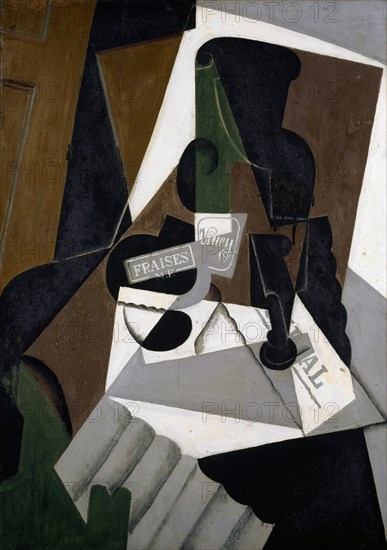 La confiture de fraises, 1917 (February), oil on plywood, 92 x 65 cm, signed and dated lower left: Juan Gris, 2-1917, Juan Gris, Madrid 1887–1927 Boulogne-sur-Seine/Hauts-de-Seine