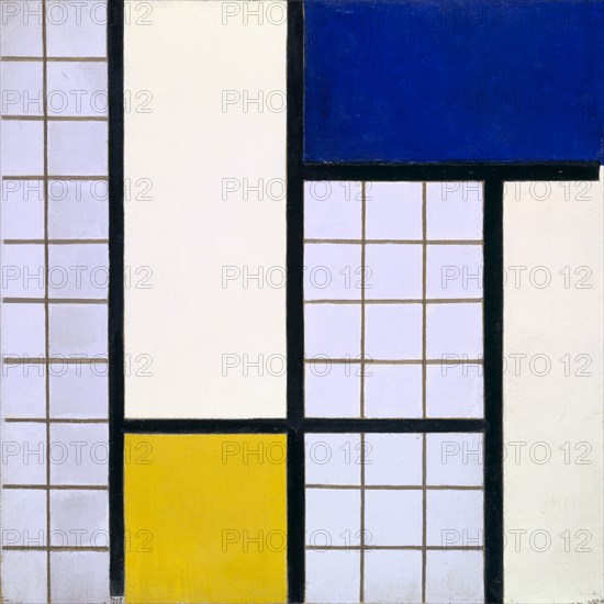Composition in semitones, 1928, oil on canvas, 50 x 50 cm, monogrammed and dated at the bottom left: TH.v.D., 1928, in reverse stenciled on the stretcher: THEO VAN DOESBURG, COMPOSITION, EN DEMI VALEURS, Signed and dated with the brush on the canvas: Theo v., Doesburg, 1928 [underlined] Paris, Theo van Doesburg, Utrecht 1883–1931 Davos/Graubünden