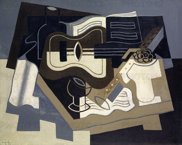 Guitare et clarinette, 1920 (March), oil on canvas, 73 x 92 cm, signed and dated lower left: Juan Gris, 3-20, Juan Gris, Madrid 1887–1927 Boulogne-sur-Seine/Hauts-de-Seine