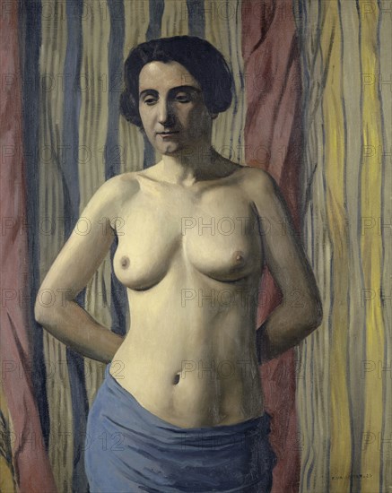 Nu à l'écharpe bleue, 1922, oil on canvas, 92 x 73.5 cm, signed lower right: F. VALLOTTON., 22, Félix Vallotton, Lausanne 1865–1925 Neuilly-sur-Seine/Hauts-de-Seine