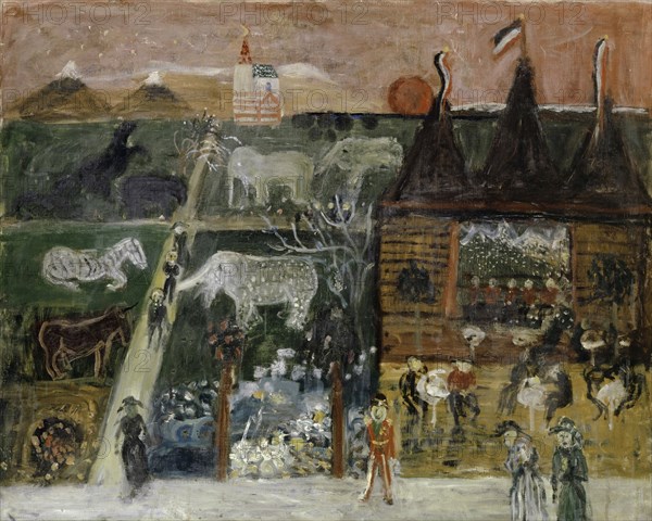 The White Elephants, 1931, oil on canvas, 65 x 81 cm, signed on the reverse: W.K., Wiemken, ., Walter Kurt Wiemken, Basel 1907–1941 bei Castel San Pietro/Tessin