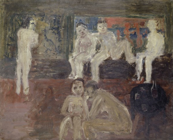 Brothel Scene, 1931, oil on canvas, 60 x 73 cm, signed and dated on the reverse: W.K.Wiemken, 31., Walter Kurt Wiemken, Basel 1907–1941 bei Castel San Pietro/Tessin
