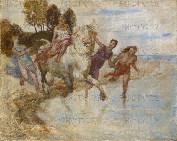 The Rape of Europa, tempera on canvas, 80 x 100 cm, not marked, Albert Welti, Zürich 1862–1912 Bern