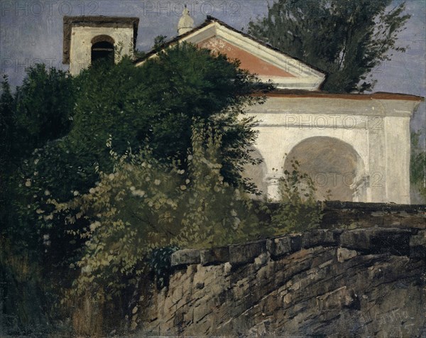 Chapel at Contra, 1875, oil on canvas, 56 x 70.5 cm, inscribed and dated lower right: Contra, 1875, Hans Sandreuter, Basel 1850–1901 Riehen