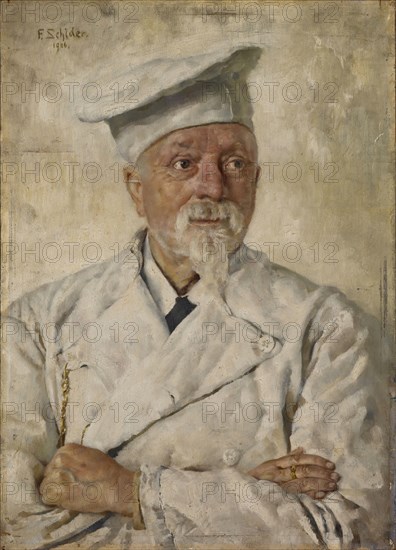 The cook Simeon, 1906, oil on oak wood, 64 x 46 cm, Signed and dated top left: F. Schider., 1906., Fritz Schider, Salzburg 1846–1907 Basel