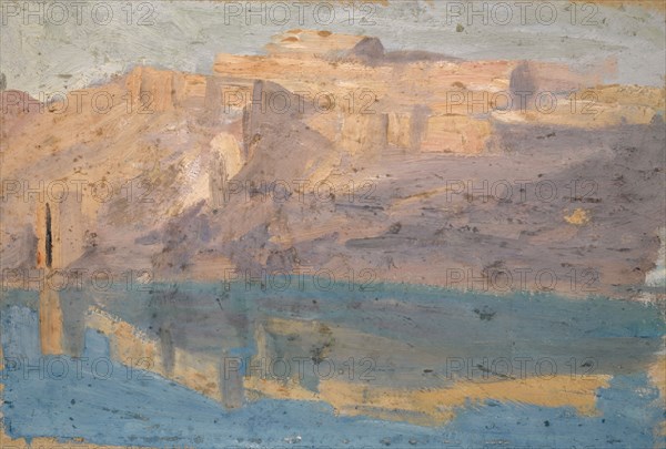 Rocky side of the Tagus at Toledo, oil on cardboard, 28 x 41.5 cm, Ernst Schiess, Basel 1872–1919 Valencia