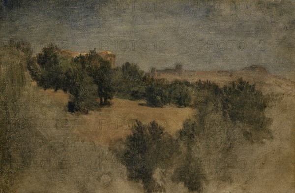 Landscape near Palestrina, 1853, oil on canvas, 16 x 24.4 cm, unsigned, Arnold Böcklin, Basel 1827–1901 San Domenico