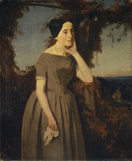 Portrait Louisa Schmid, 1849, oil on canvas, 46 x 38 cm, signed lower left: A. Böcklin, 1849, Arnold Böcklin, Basel 1827–1901 San Domenico