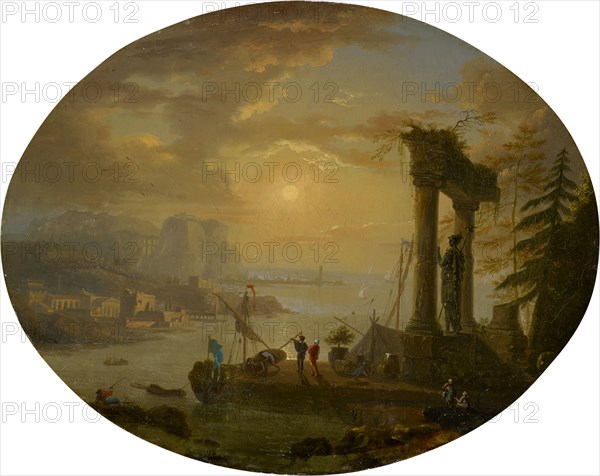 Seaport in the Orient, oil on canvas, 32 x 41 cm, not specified, Jean-Louis de Marne, Brüssel 1752–1829 Paris